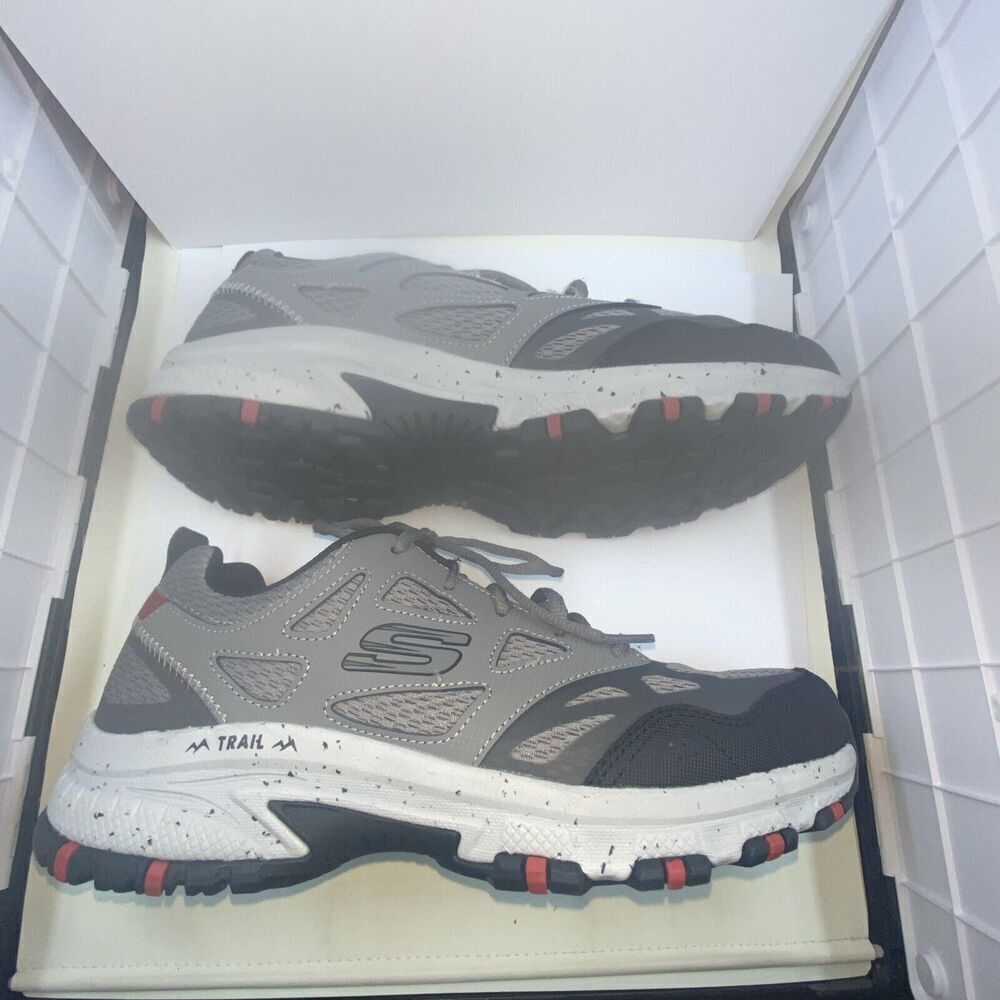 Skechers Hillcrest 237265W Mens Gray/red Wide Fit Lace Up Hiking Shoes Size 8.5 - Picture 9 of 13